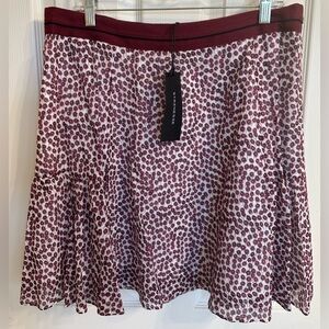 STRENESSE Burgundy and White Patterned Skirt Size 10 NWT